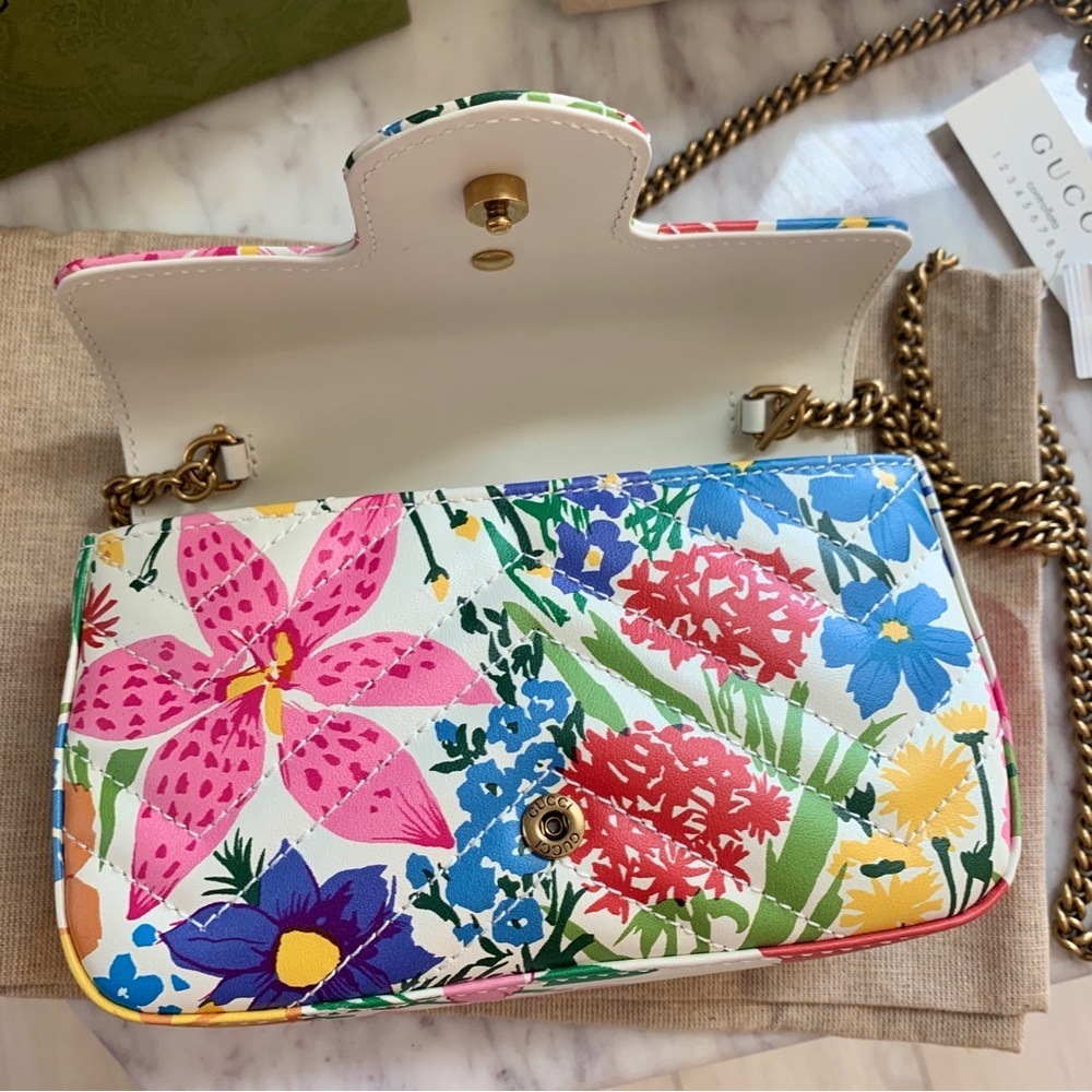 🌼 GUCCI Ken Scott GG Marmont Super Mini Bag in Floral Print Limited Edition - Picture 3 of 16